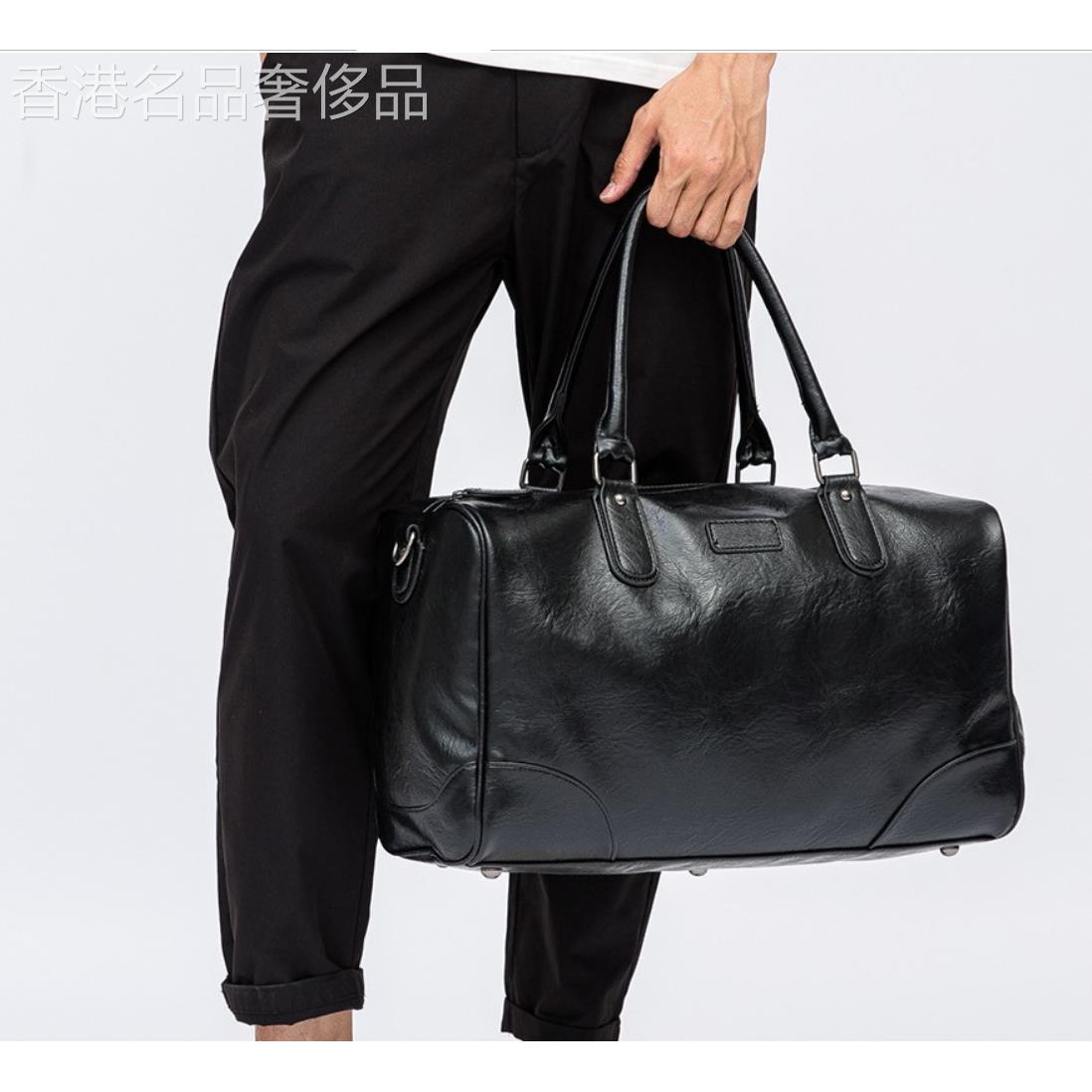欧美男士真皮旅行包商务休闲软皮男包大容量单肩手提包斜跨包