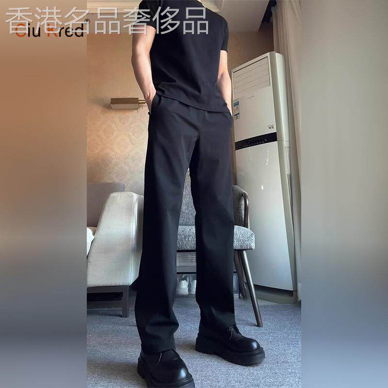 高端黑色休闲西裤男士2026新款春秋季男裤直筒窄版西装裤子男款潮
