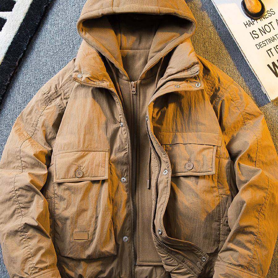 【法国轻奢品牌】硬核户外机能风工装羽绒服男冬季保暖冲锋衣外套