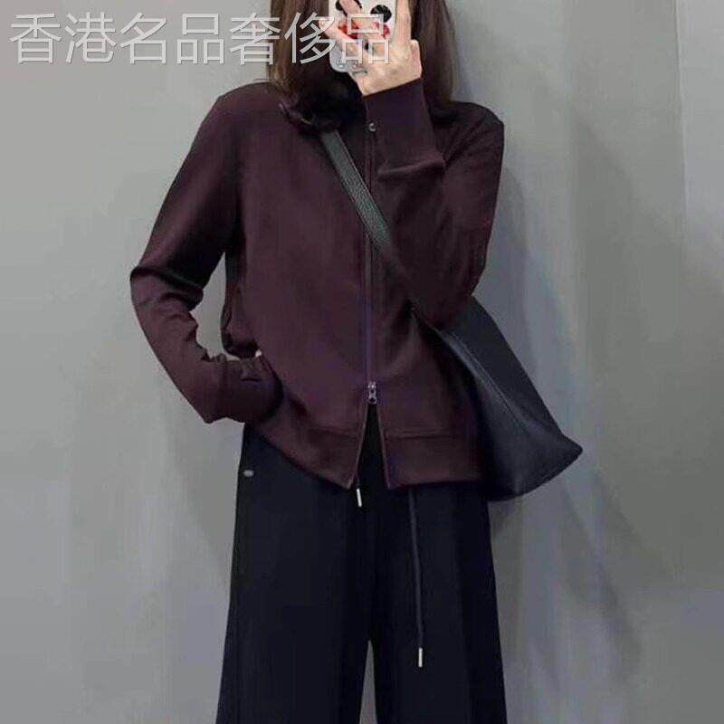 酱紫色立领开衫卫衣女2026新款春季穿搭大码胖mm宽松拉链外套上衣
