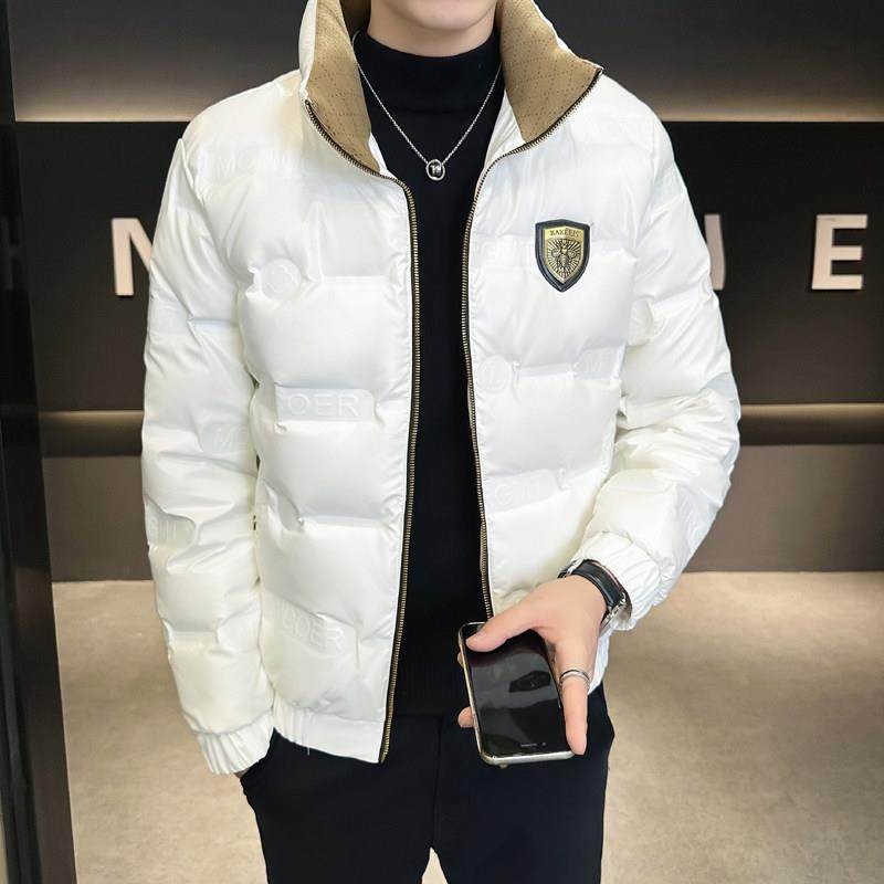 高端轻奢皮羽绒服男冬季2025新款轻薄短款帅气立领加厚冬装外套潮