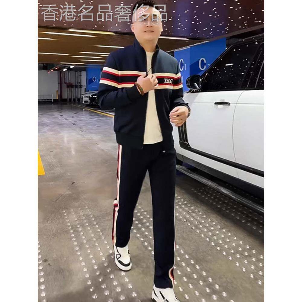 高端运动休闲套装男士秋冬季2025年新款开衫卫衣卫裤加绒加厚男款