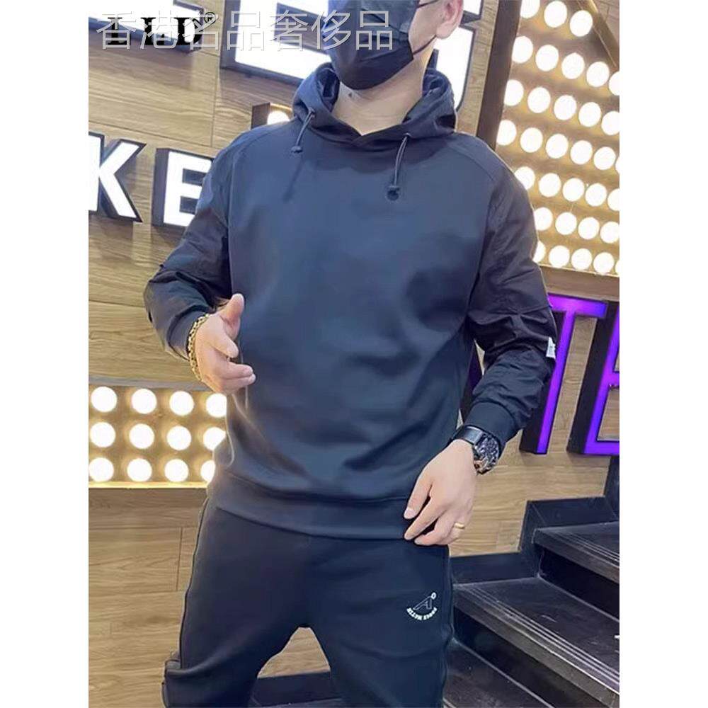 高端连帽卫衣男2025春秋季新款刺绣修身长袖外套男士百搭休闲上衣