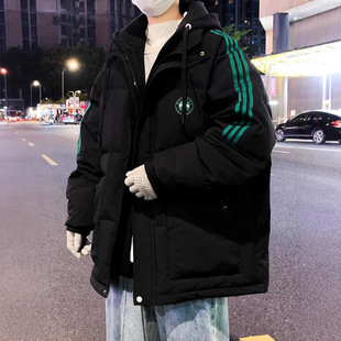 NASA三条杠连帽九江羽绒服男士冬季白鸭绒假两件加厚外套保暖冬装