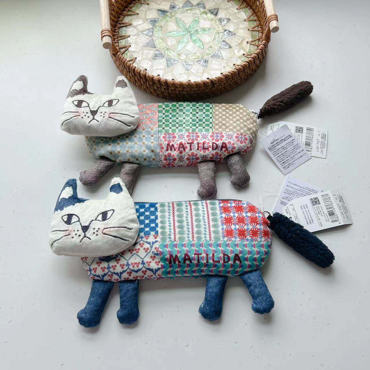 日本Kusuguru刺绣爬猫笔袋零钱包眼镜包收纳包布艺卡通手拿包201,文具电教/文化用品/商务用品,笔袋,淘宝优惠券,粉丝福利购,淘宝优惠卷