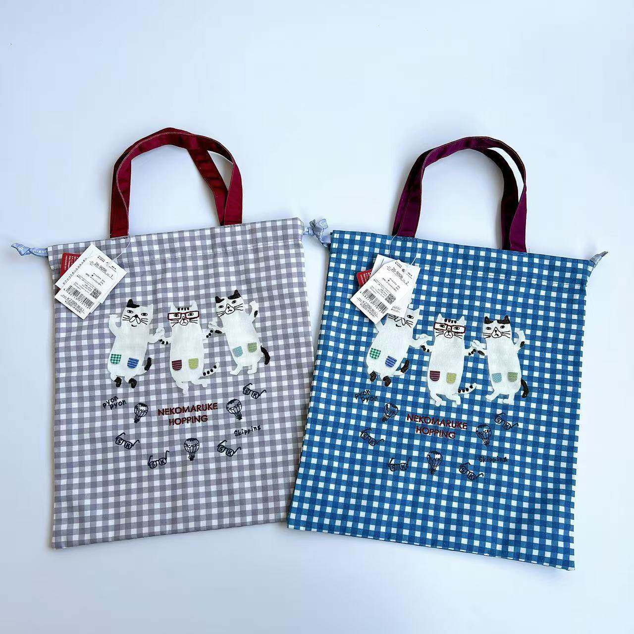 日本Kusuguru刺绣眼镜猫手提包手拎包补习包抽绳包帆布袋500,箱包皮具/热销女包/男包,时尚帆布包,淘宝优惠券,粉丝福利购,淘宝优惠卷