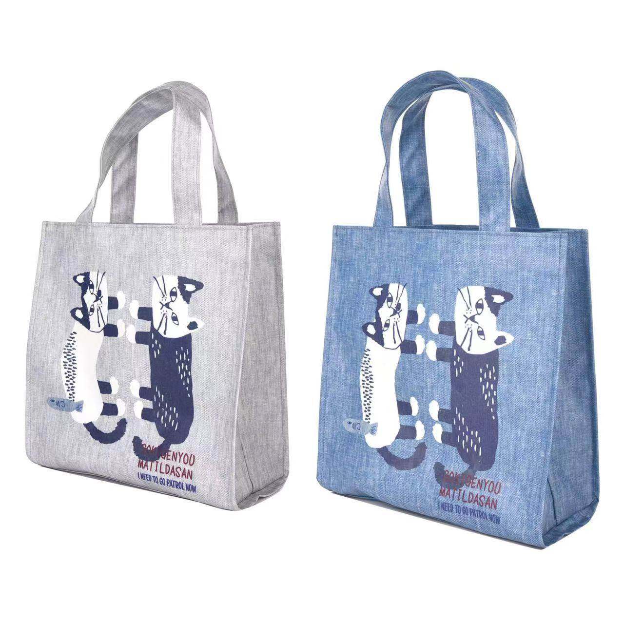 日本kusuguru爬猫印花手提包覆膜包贴膜手拎包防水防脏包通勤101,箱包皮具/热销女包/男包,时尚帆布包,淘宝优惠券,粉丝福利购,淘宝优惠卷