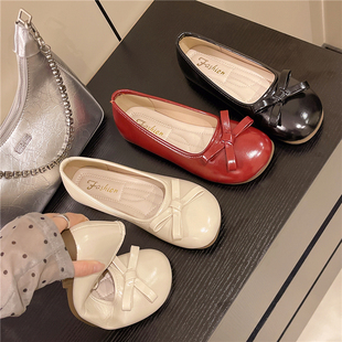 浅口瓢鞋 大码 百搭法式 单鞋 女41到43脚胖宽肥软底不累脚平底豆豆鞋