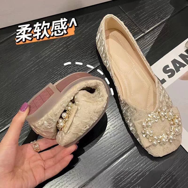 软底软面舒适女鞋2026春季新款平底法式单鞋女玛丽珍一脚蹬豆豆鞋