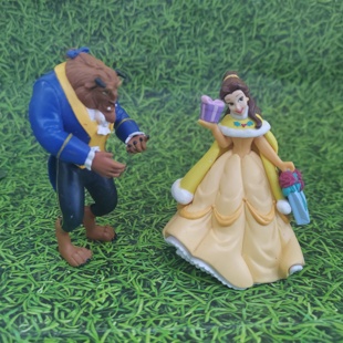 正版 迪士尼公主美女与野兽精美公主与野兽公仔摆件 散货