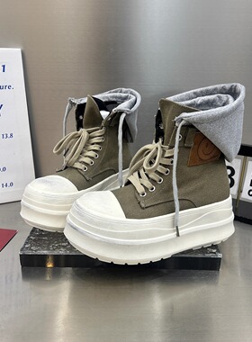 今年流行爆款厚底短靴女2025新款秋季小个子增高学院风休闲高帮鞋