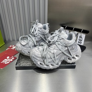 女擦色做旧厚底鞋 松糕鞋 2025新款 小个子增高轻便运动鞋 秋季 老爹鞋