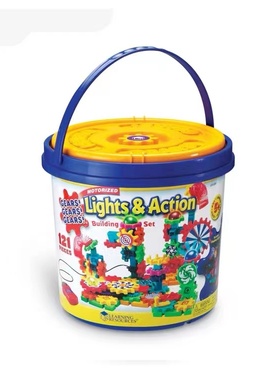 Learning Resources齿轮积木夜光城儿童拼装玩具拼插组合男孩益智