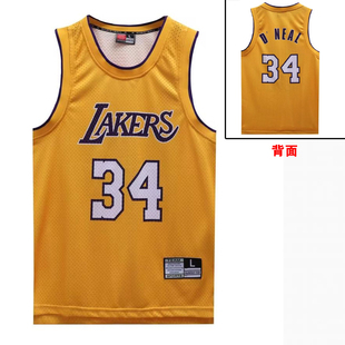 湖人队奥尼尔美式复古背心科比麦迪杜兰特加内特詹姆斯网眼球衣潮