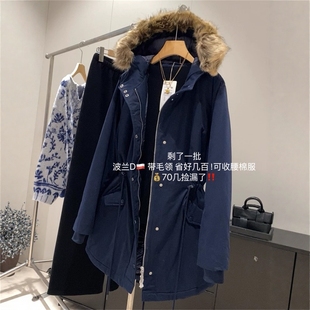 派克服连帽棉服外套女 冬新加厚保暖抽绳收腰工装 走波兰 缘货