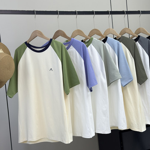 拼色吸湿速干圆领休闲短袖T恤夏