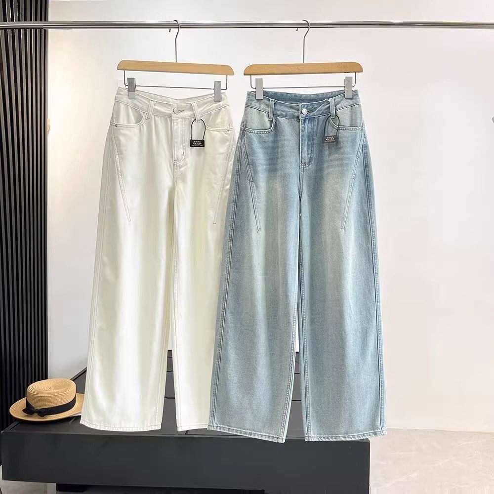 垂坠柔软莱赛尔棉牛仔裤老爹裤女