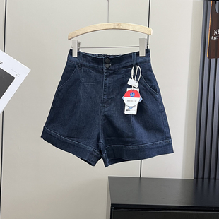 热裤 四面弹系列 阔腿裤 环保原色弹力高腰显瘦a字牛仔短裤 女 夏季