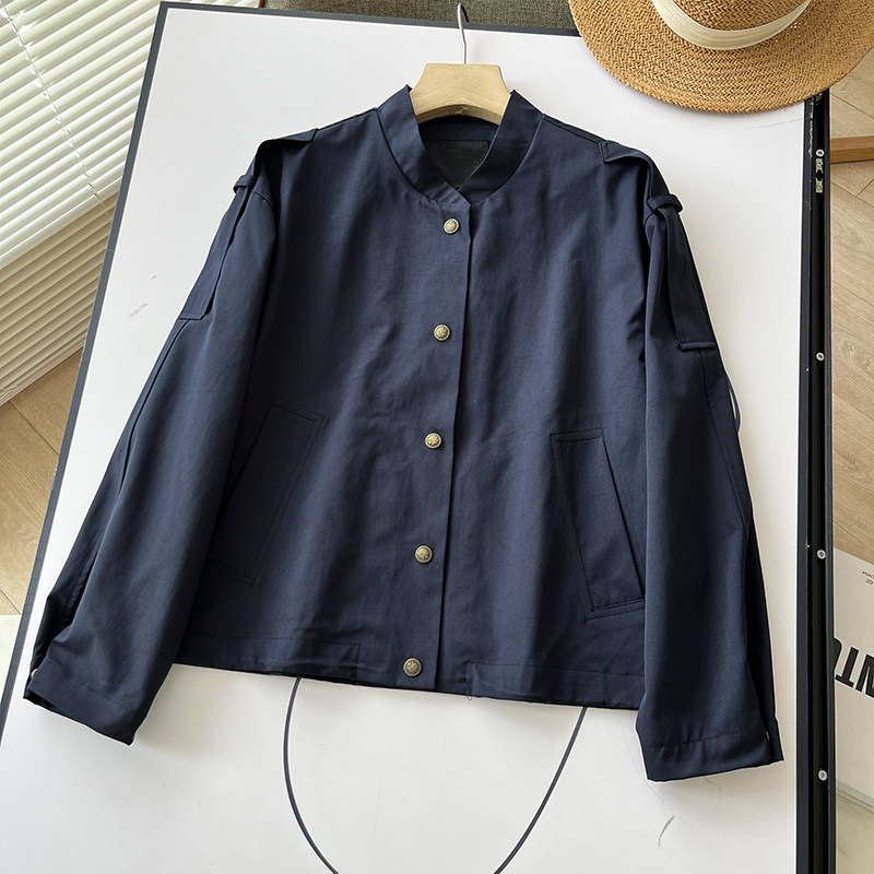 单排扣飞行员夹克短款棒球服外套
