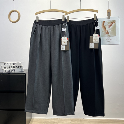 立体褶裥天丝羊毛阔腿休闲西装裤