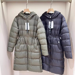 走老美！缘货~加厚保暖蓬松感连帽收腰抽绳中长款棉服外套女冬新
