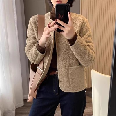 仿羊羔绒摇粒绒开衫保暖抓绒外套