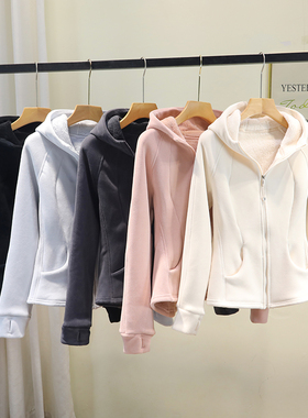 LU系同款！小火炉蓄热锁温收腰显瘦连帽奥粒绒防风拉链卫衣外套女