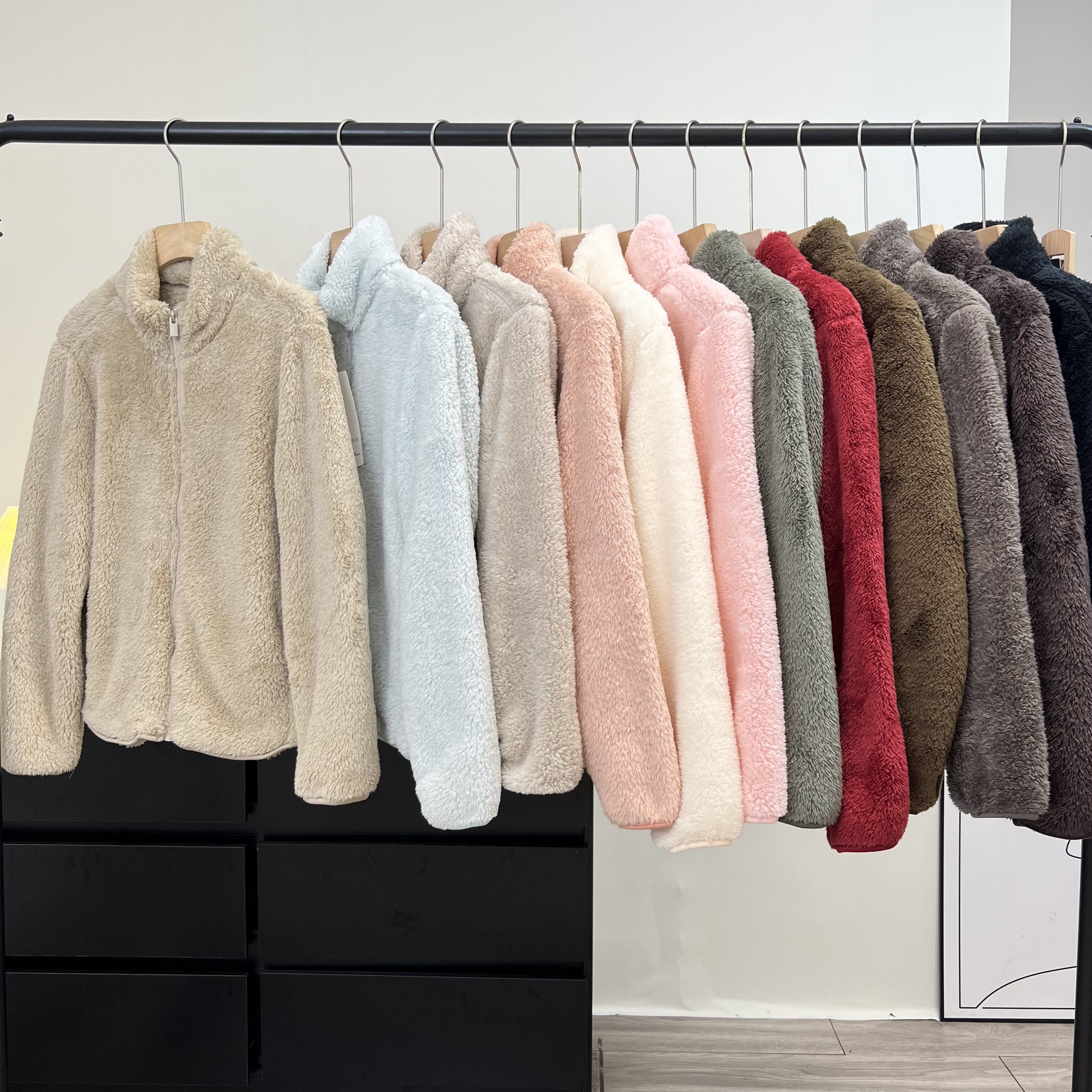 加厚长绒摇粒绒保暖立领茄克外套