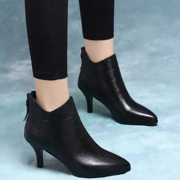 细跟高跟鞋女士中跟靴子女鞋百搭短靴女尖头裸靴韩版马丁靴女靴子|msdalam kategori Kasut wanita, but - dari Buy2taobao.com untuk memberikan perkhidmatan ejen Taobao profesional membeli