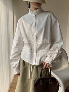 YOYO-四季青2026春新款韩版宽松显瘦百搭纯色长袖衬衫女上衣