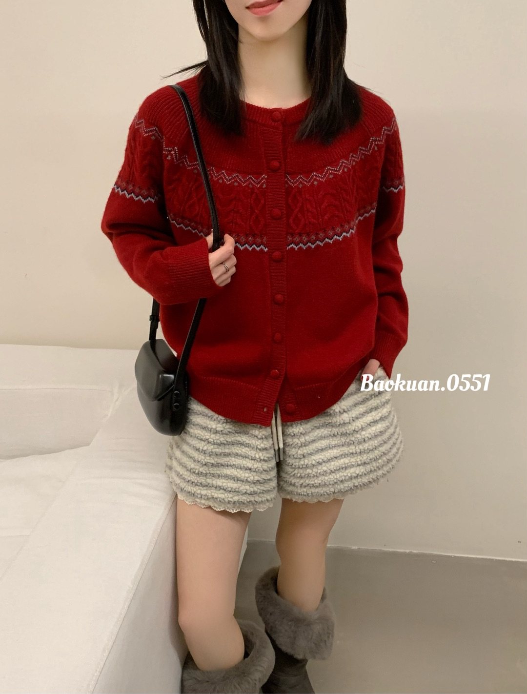 YOYO 费尔岛提花针织开衫女秋冬新款复古撞色圆领软糯毛衣外套,女装/女士精品,毛衣,淘宝优惠券,粉丝福利购,淘宝优惠卷