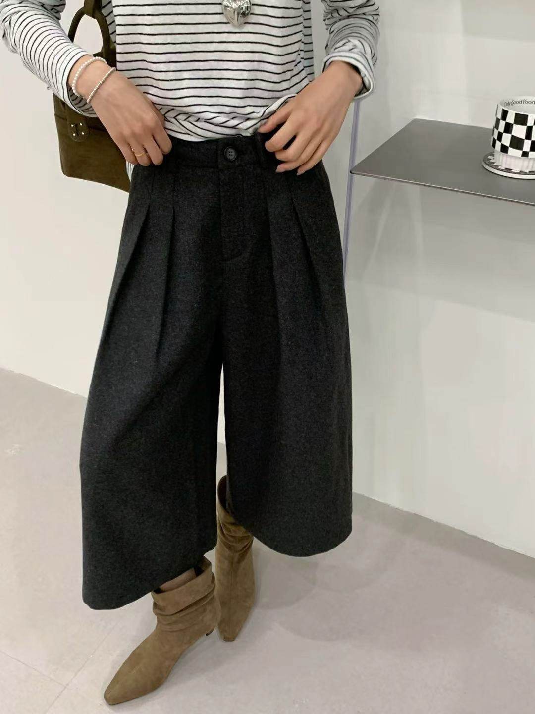 YOYO-韩系日常百搭八分裤女收垮显瘦 秋冬神裤