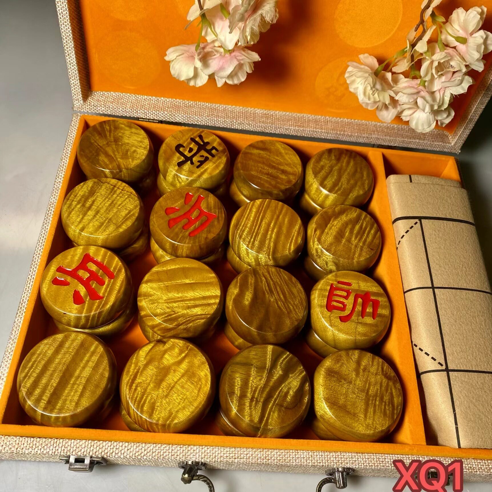 金丝楠木象棋折叠小号特大号实木高档带棋盘红木儿童成人小叶桢楠
