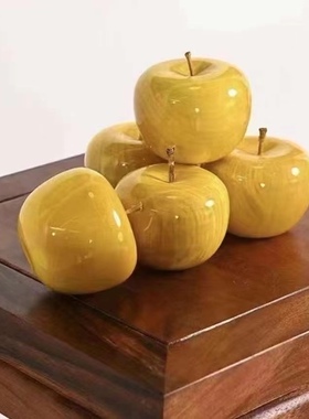 保真正宗金丝楠木摆件实木苹果车载摆件家居饰品水果大叶楠苹果