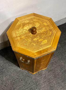 金丝楠木米桶厨房储物罐实木制仿古家用防虫防潮大号中式面桶米缸