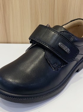 江博士四季新款男童学生表演防滑透气黑色礼仪皮鞋P2000022仅29码