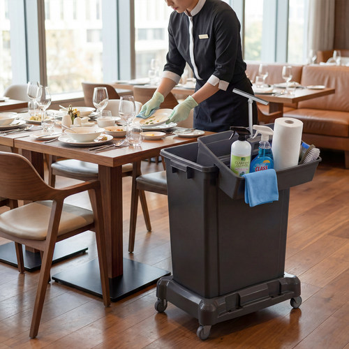 餐饮酒店翻台带轮大容量垃圾桶