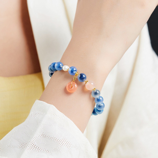 淡水珍珠糖心玛瑙绯红玛瑙平安扣手串女新中式小众高级感手链饰品