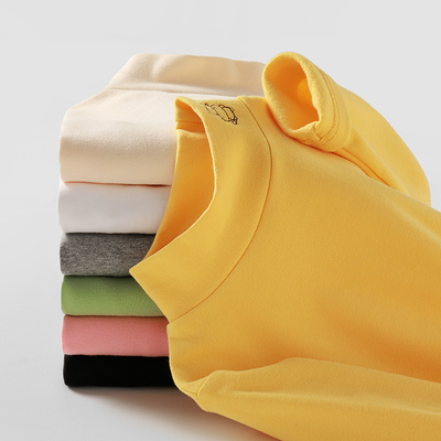 a类儿童半高领打底衫纯棉春秋冬