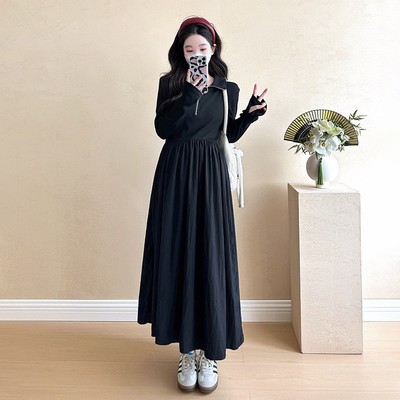 MATERNITY SPRING AND AUTUMN DRESSES 2024 NEW AUTUMN DRESSES TEMPERAMENT SLIM AGE REDUCTION GOING OUT SWEATSHIRT SKIRT EARLY AUTUMN