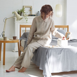 100%欧洲雨露麻 睡衣套 超细21支 家居服 高端家居 日式 日本订单