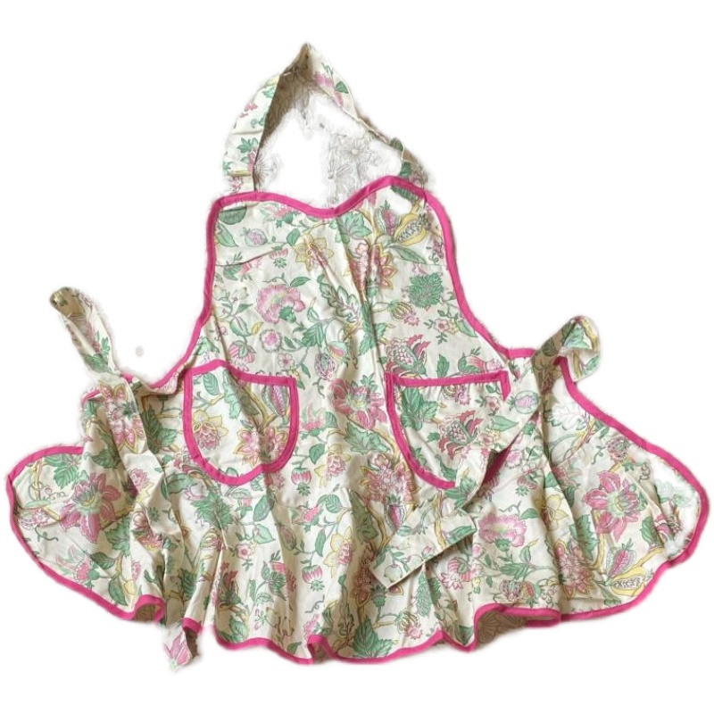 原单美国印花围裙围裙无袖全棉