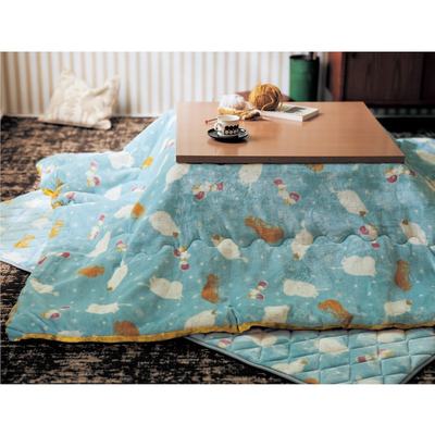 日本原单 品牌订单 印花法兰绒日式火炉被/地垫冬季盖被 特价清仓