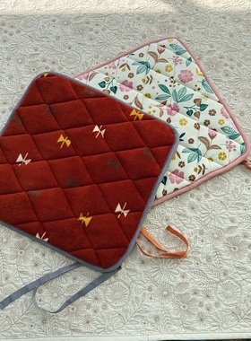 日本订单 法兰绒绗缝座椅垫 44X44cm  海绵填充不变形特价