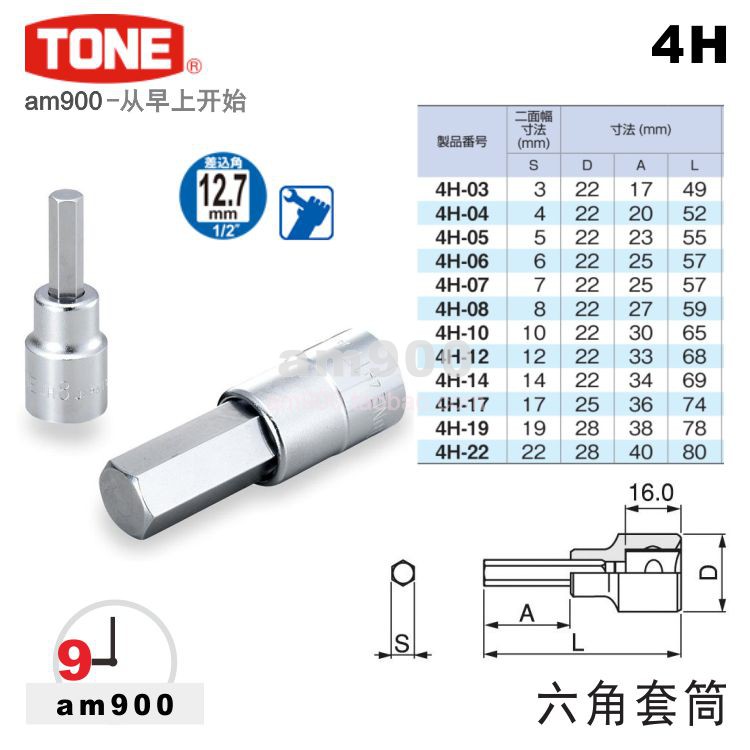 套筒日本TONE前田4H六角