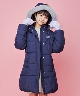 日单原单冬季棉衣外套大衣保暖女孩大童女款加厚连帽亲子女童
