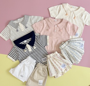 日单小木马cottoli春夏新款男童女童宝宝可爱短袖T恤上衣短裤裙裤