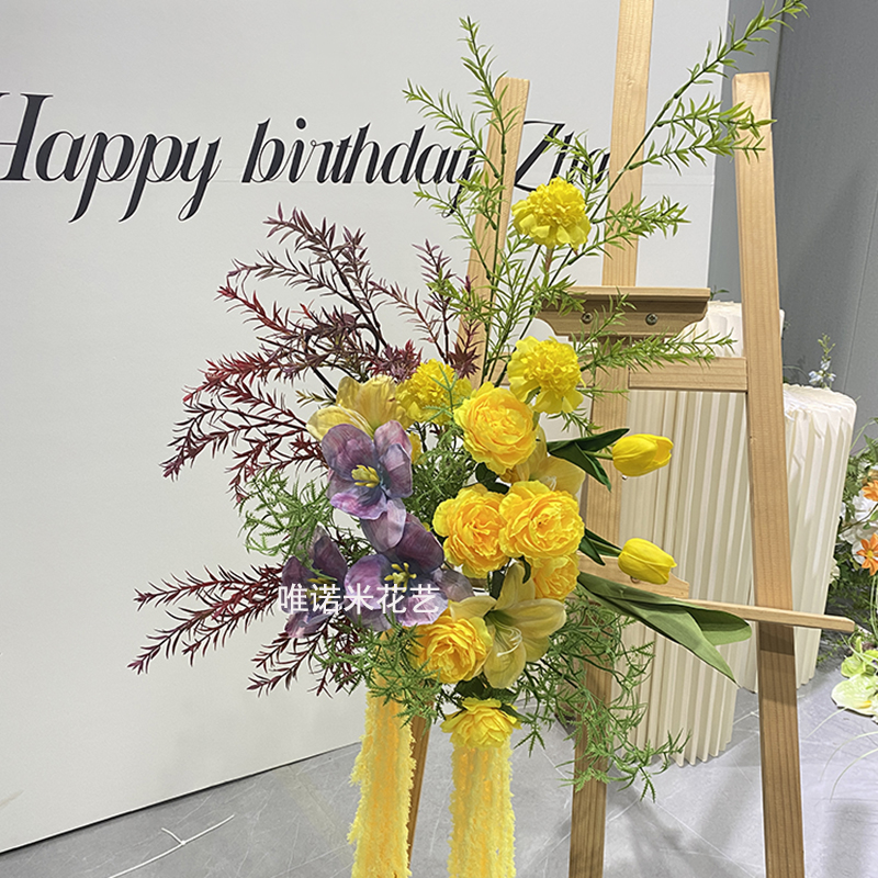 仿真花婚庆开业布置水牌花展架婚礼迎宾牌指示牌水牌装饰绑花艺