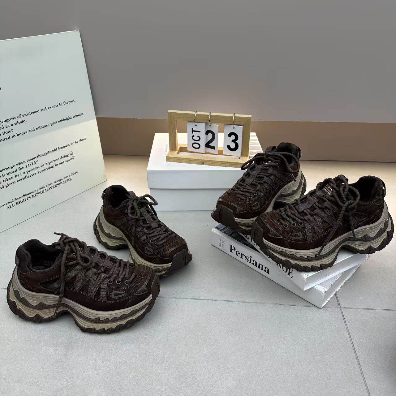 韩版双系带做旧豹纹老爹鞋女2026年冬季新款厚底加绒保暖运动棉鞋