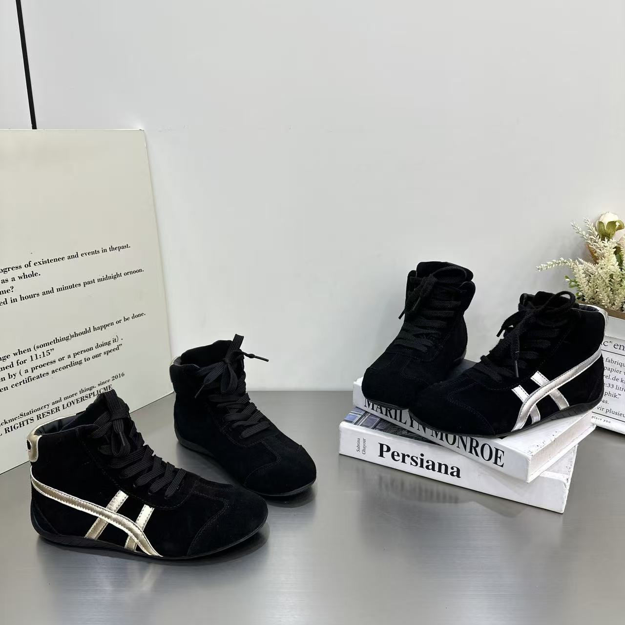 欧货小个子内增高加绒撞色阿甘鞋女2026秋冬新款系带休闲德训板鞋